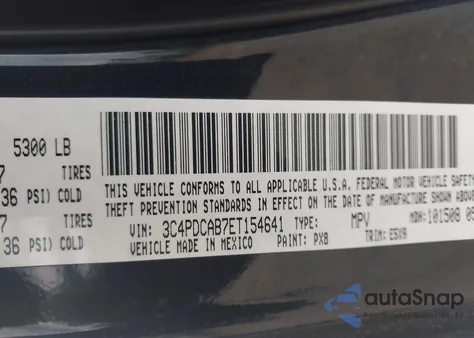 2014 Dodge Journey Se from USA, damaged, VIN 3C4PDCAB7ET154641
